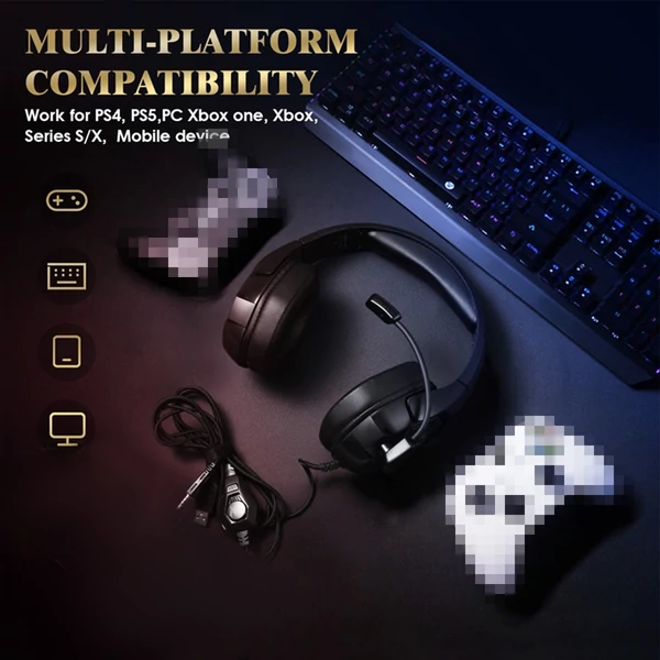 KOTION EACH G3000 3,5 mm, játékhoz fülre helyezhető fejhallgató mikrofonnal, RGB LED lámpa, zajszűrés