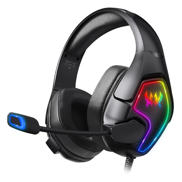 KOTION EACH G3000 3,5 mm, játékhoz fülre helyezhető fejhallgató mikrofonnal, RGB LED lámpa, zajszűrés