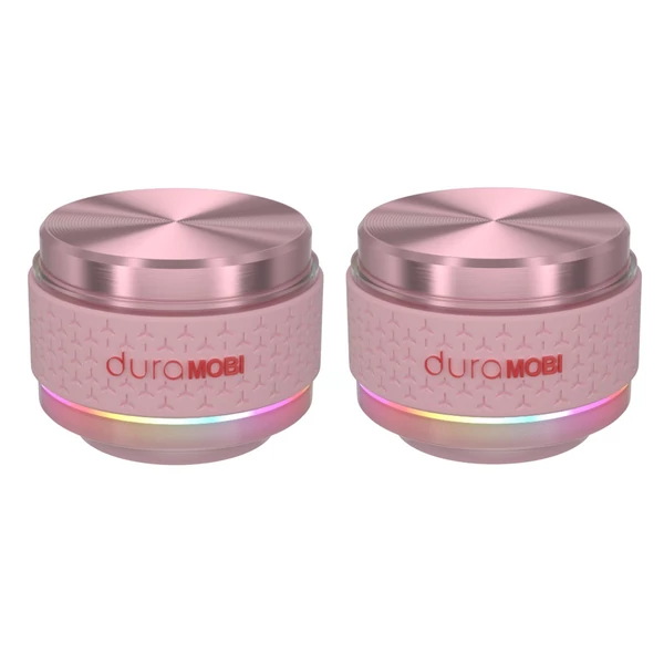 duraMOBI Hum-Pro Mini Bone Conduction vezeték nélküli BT 5.0 hangszóró, EQ mód színes környezeti fénnyel állítható, IP54 vízálló - Pink, 2db