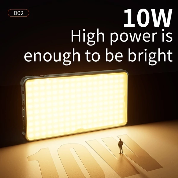 Hordozható zseb RGB videolámpa, 10 W-os LED-es töltőfénypanel