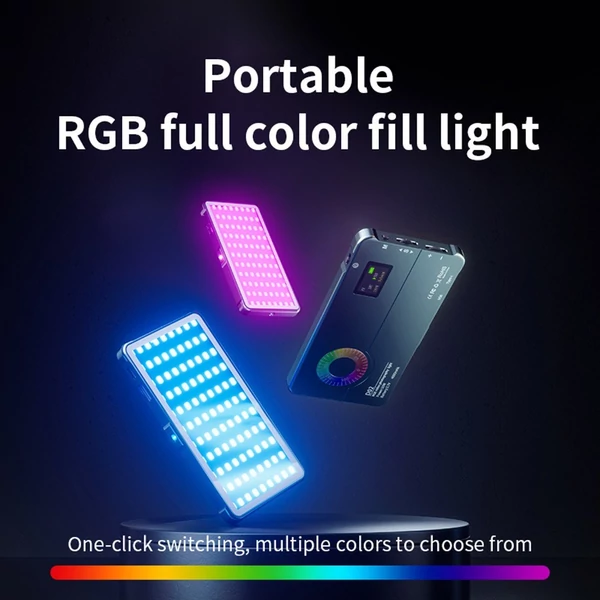 Hordozható zseb RGB videolámpa, 10 W-os LED-es töltőfénypanel