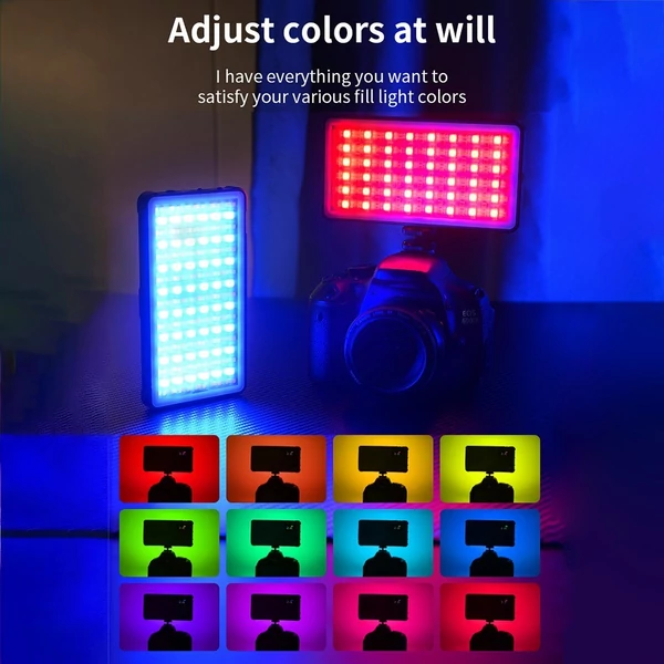 Hordozható zseb RGB videolámpa, 10 W-os LED-es töltőfénypanel