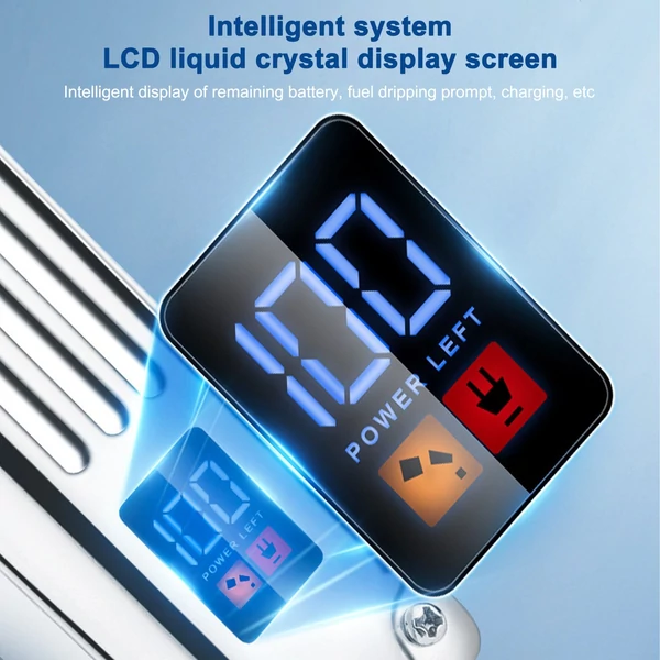 Három az 1-ben elektromos férfi hajvágó, szakállvágó készlet LCD kijelzővel, 9 vezetőfésű - Többszínű