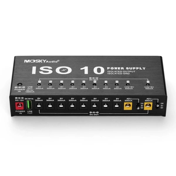 MOSKY ISO-10 hordozható gitárhatású tápegység