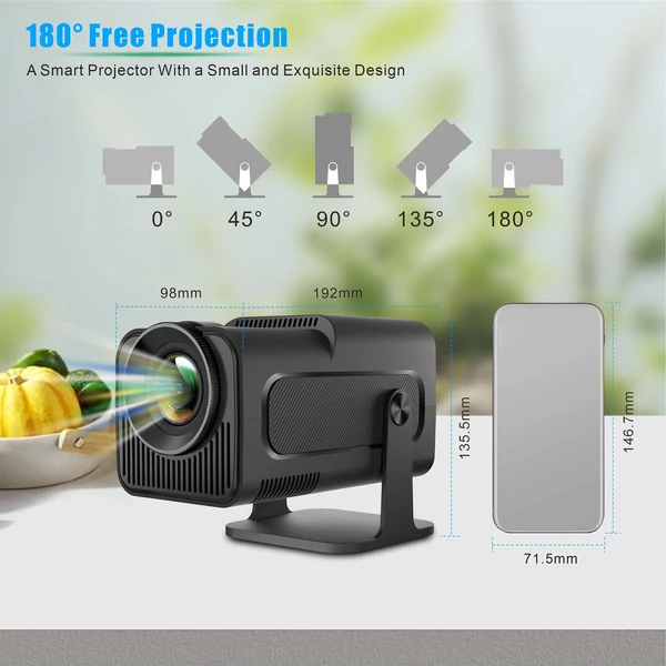 Hordozható intelligens 1080P LCD BT projektor telefonhoz - Fekete