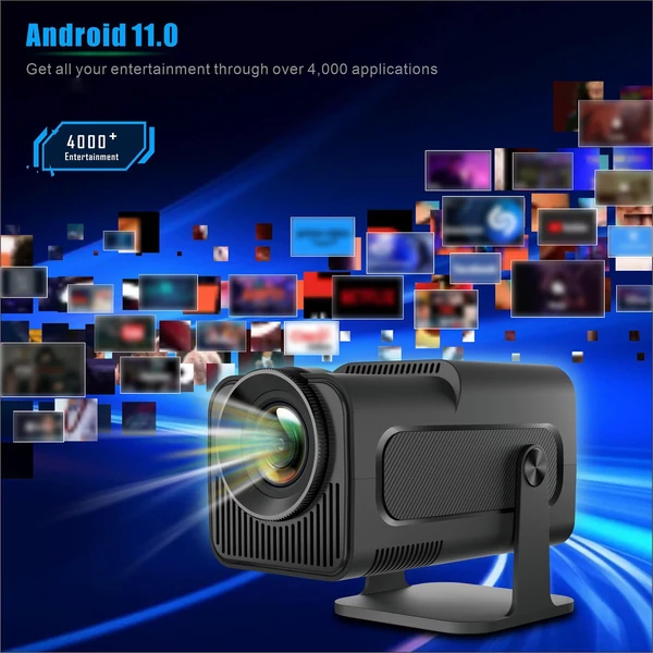 Hordozható intelligens 1080P LCD BT projektor telefonhoz - Fekete
