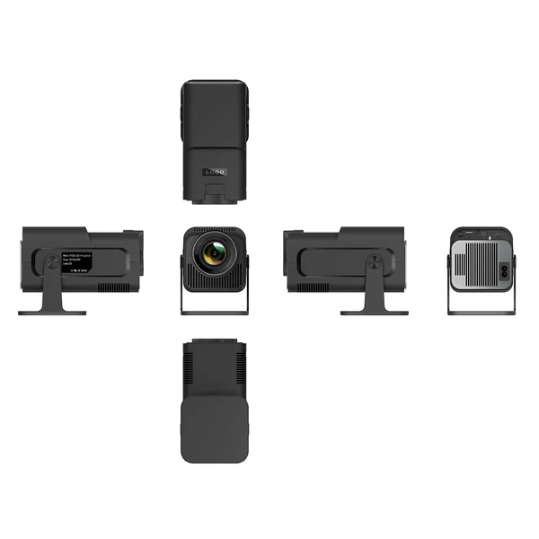 Hordozható intelligens 1080P LCD BT projektor telefonhoz - Fekete