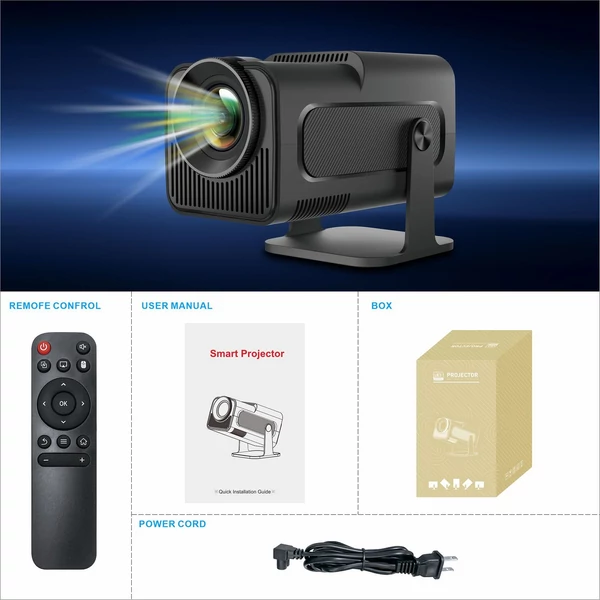 Hordozható intelligens 1080P LCD BT projektor telefonhoz - Fekete