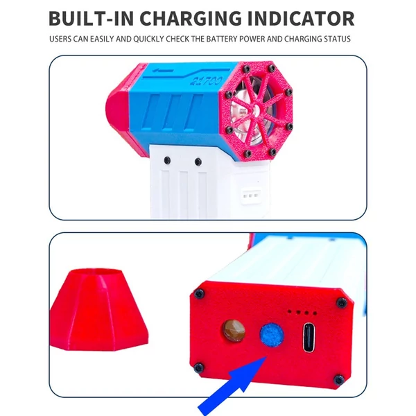 Kézi X5 Jet ventilátor, 130 000 fordulat/perc, 52 m/s szélsebesség, 29 mm-es kefe nélküli motor - Fehér