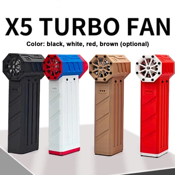 Kézi X5 Jet ventilátor, 130 000 fordulat/perc, 52 m/s szélsebesség, 29 mm-es kefe nélküli motor - Piros