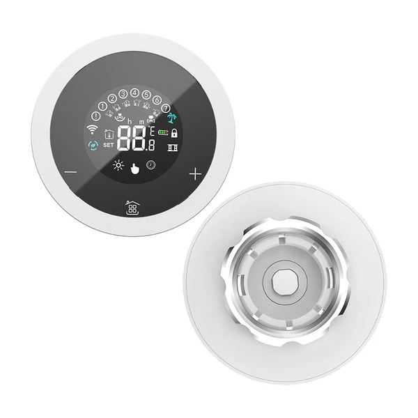 LCD digitális termosztatikus radiátorszelep Tuya Zigbee, APP mini radiátorszelephez - Fehér