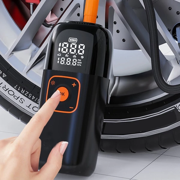 Gumiabroncsfelfújó hordozható légkompresszor 150 PSI/10,3 Bar 6000 mAh - tárolótáska nélkül