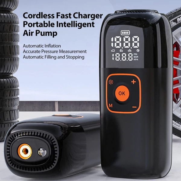 Gumiabroncsfelfújó hordozható légkompresszor 150 PSI/10,3 Bar 6000 mAh - tárolótáska nélkül