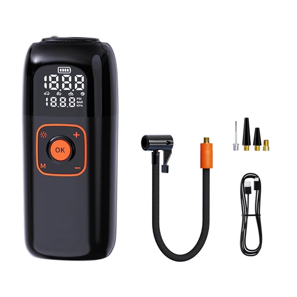 Gumiabroncsfelfújó hordozható légkompresszor 150 PSI/10,3 Bar 6000 mAh - tárolótáska nélkül