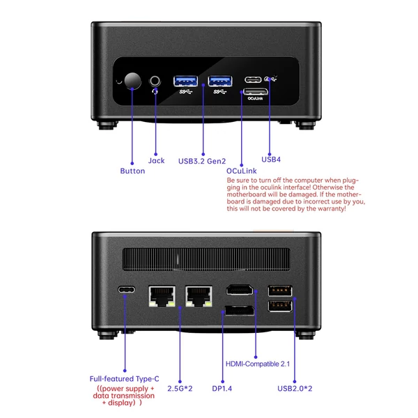 AOOSTAR Mini asztali PC Windows 11PRO, Mini AMD Ryzen™ 9 6900HX - 16G DRR5, 512G SSD