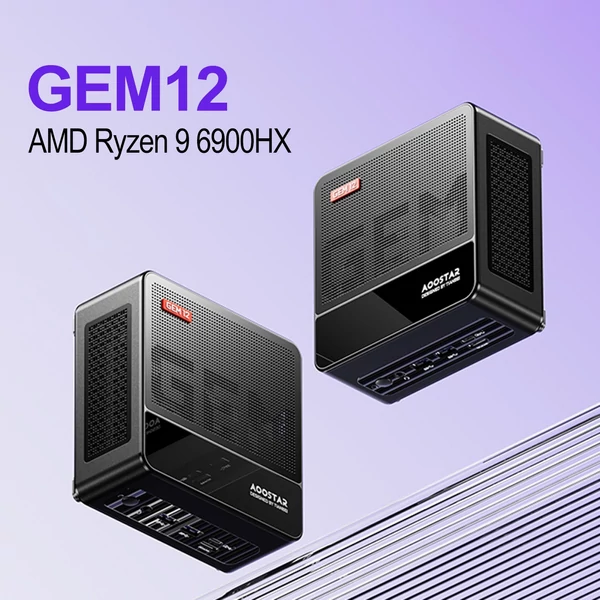 AOOSTAR Mini asztali PC Windows 11PRO, Mini AMD Ryzen™ 9 6900HX - 16G DRR5, 512G SSD