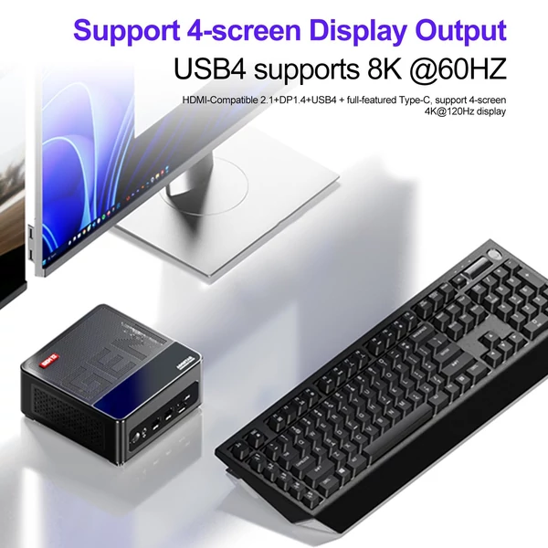AOOSTAR Mini asztali PC Windows 11PRO, Mini AMD Ryzen™ 9 6900HX - 32G DRR5, 1T SSD