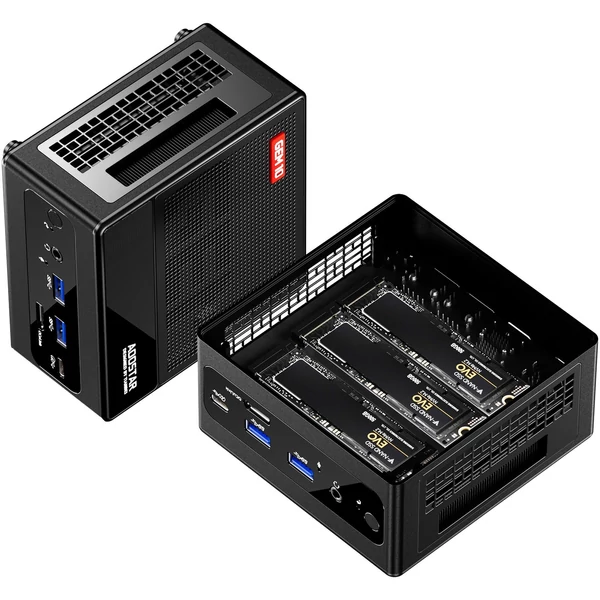AOOSTAR Mini asztali számítógép, Windows 11PRO, AMD Ryzen™ 7 6800H - 32G LPDRR5, 512G SSD