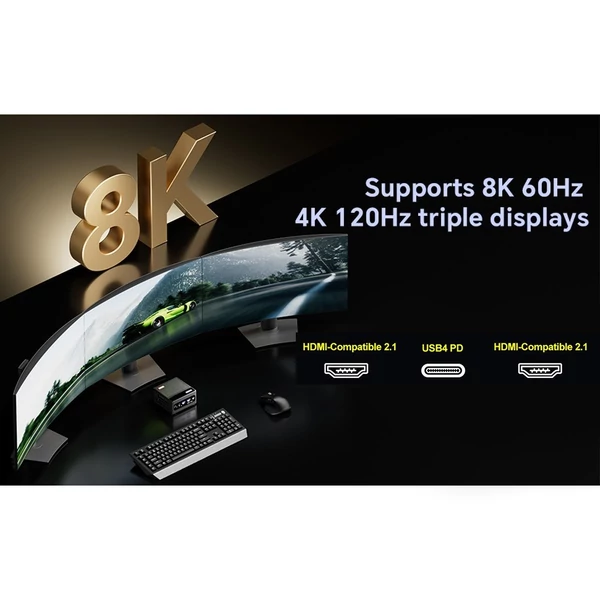 AOOSTAR Mini asztali számítógép, Windows 11PRO, AMD Ryzen™ 7 6800H - 32G LPDRR5, 1T SSD