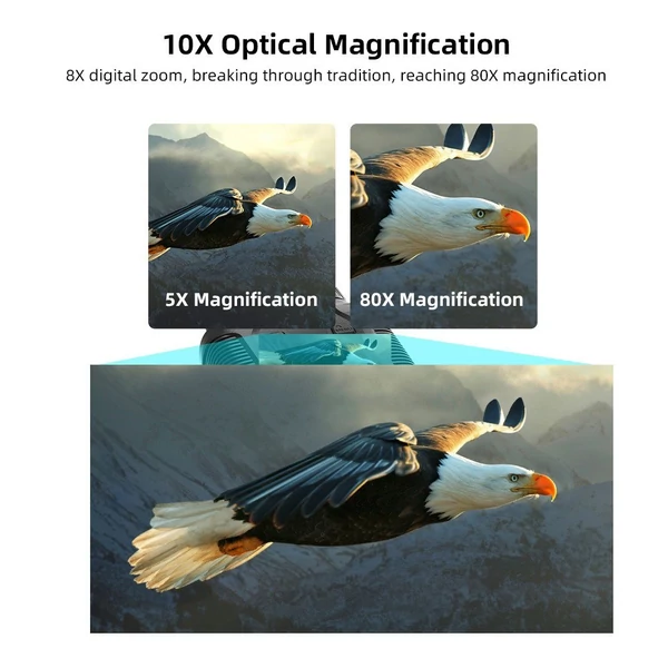 Színes éjjellátó távcső, digitális infratávcső 10-szeres optikai zoommal vadászathoz