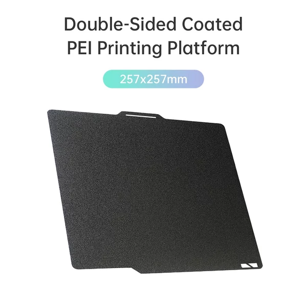 PEI építőlemez lap 257x257 mm rugós acéllemez kétoldalas - bevonatos PEI nyomtatóplatform