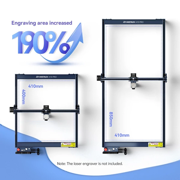 ATOMSTACK lézergravírozó gép, gravírozási terület Y-tengely hosszabbító készlet 850x410 mm-re bővíthető