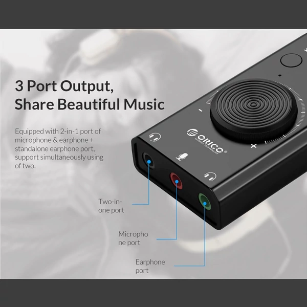SC2 USB hangkártya, külső fejhallgató asztali számítógép notebook audio konverter hangerő állítható