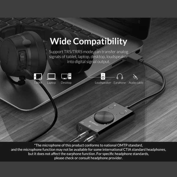 SC2 USB hangkártya, külső fejhallgató asztali számítógép notebook audio konverter hangerő állítható