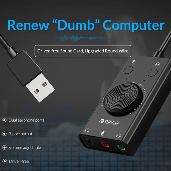 SC2 USB hangkártya, külső fejhallgató asztali számítógép notebook audio konverter hangerő állítható