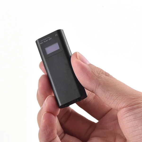 Digitális hangrögzítő, kisméretű hangrögzítő hátsó klippel, zajcsökkentéssel - Fekete, 32GB