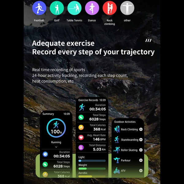 LOKMAT OCEAN 3 PRO: Fejlett intelligens sportóra 2,1 hüvelykes teljes érintős AMOLED képernyővel és IP68 vízálló - Narancs
