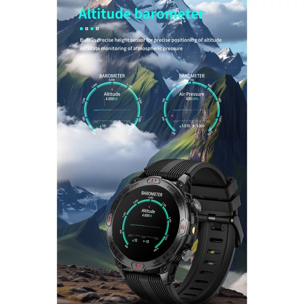 LOKMAT ZEUS 7 PRO okos karkötős sportóra – 1,43 hüvelykes AMOLED teljes érintőképernyős fitneszkövető - Piros