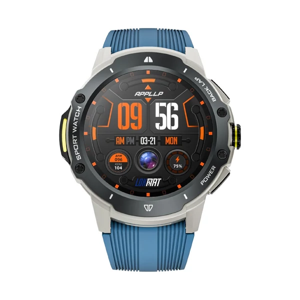 LOKMAT APPLLP: 4G intelligens óra 1,43 hüvelykes AMOLED képernyővel, 2 megapixeles kamerával és GPS-szel, fitneszkövetővel - Kék