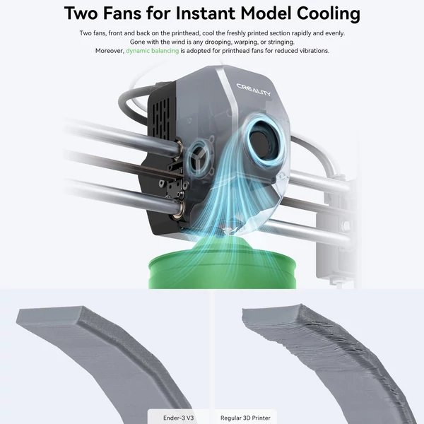Creality Ender-3 V3 3D nyomtató, automatikus szintező, 600 mm/s nyomtatási sebesség, 220 x 220 x 250 mm építési térfogat kettős fokozatú közvetlen extruder PEI nyomtatóplatformmal