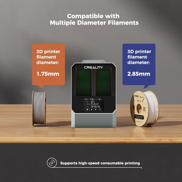 Creality Space Pi Filament Szárító Plusz (2 tekercs). 3D nyomtatóhoz. PTC fűtés, időzítő, LCD. Nylon/ABS/PETG/PLA/TPU 1.75/2.85mm