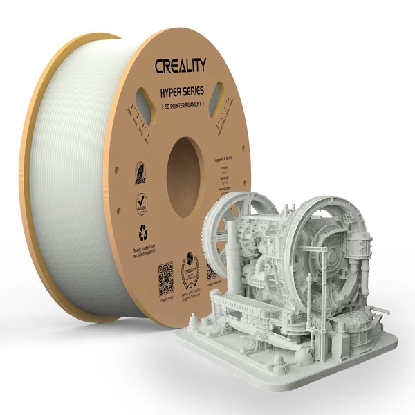 Creality Ender-3 V3 KE 3D nyomtató, automatikus szintezés csendes alaplappal, 220x220x240 mm-es nyomtatási méret bekapcsolva, Hyper PLA filament 1,75 mm-es 3D nyomtatási anyag 1 kg szabvány 1 tekercs - fehér