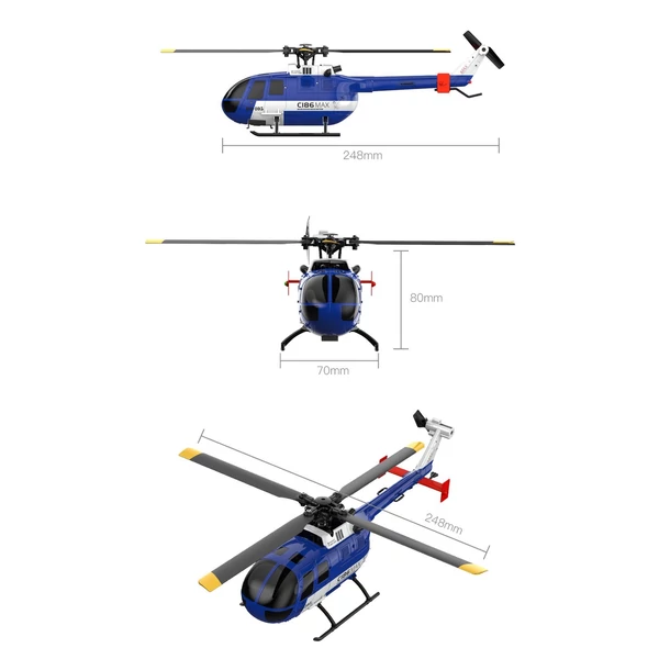 RC ERA C186MAX 2,4G helikopter, 4 csatornás 6 tengelyes giroszkóp optikai áramlási lokalizáció, magasságtartás - 1 akkumulátor