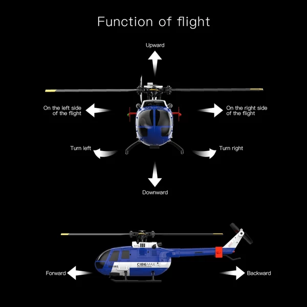 RC ERA C186MAX 2,4G helikopter, 4 csatornás 6 tengelyes giroszkóp optikai áramlási lokalizáció, magasságtartás - 2 akkumulátor