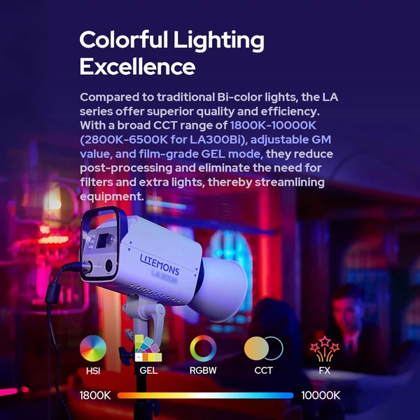 Godox Litemons LA150R Studio RGB videolámpa, 165 W LED fényképező lámpa