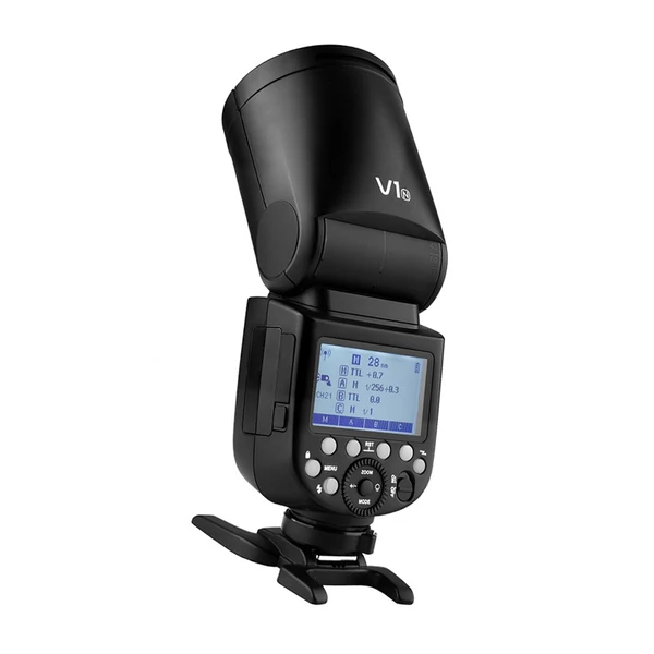 Godox V1N professzionális fényképezőgép vaku Speedlite vaku, kerek fejű, vezeték nélküli 2.4G Fresnel zoom