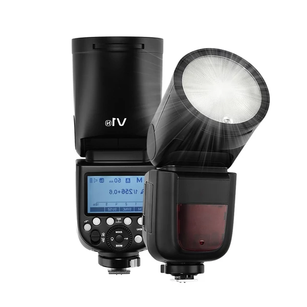 Godox V1N professzionális fényképezőgép vaku Speedlite vaku, kerek fejű, vezeték nélküli 2.4G Fresnel zoom