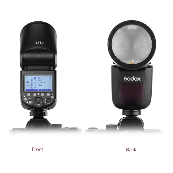 Godox V1S professzionális fényképezőgép vaku Speedlite vaku, kerek fejű, vezeték nélküli 2.4G Fresnel zoom