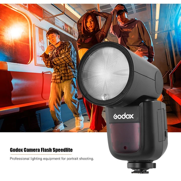 Godox V1S professzionális fényképezőgép vaku Speedlite vaku, kerek fejű, vezeték nélküli 2.4G Fresnel zoom