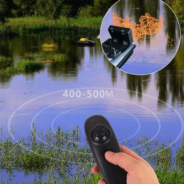 Vezeték nélküli távirányítós horgászcsali csónak - Fekete, 12000mAh