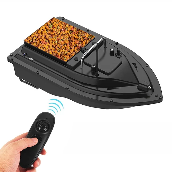 Vezeték nélküli távirányítós horgászcsali csónak - Fekete, 12000mAh
