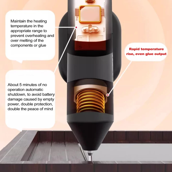 3,7 V-os melegen olvadó ragasztógép készlet 30 másodperces gyors előmelegítésű mini ragasztógép - 30 db ragasztópálcával