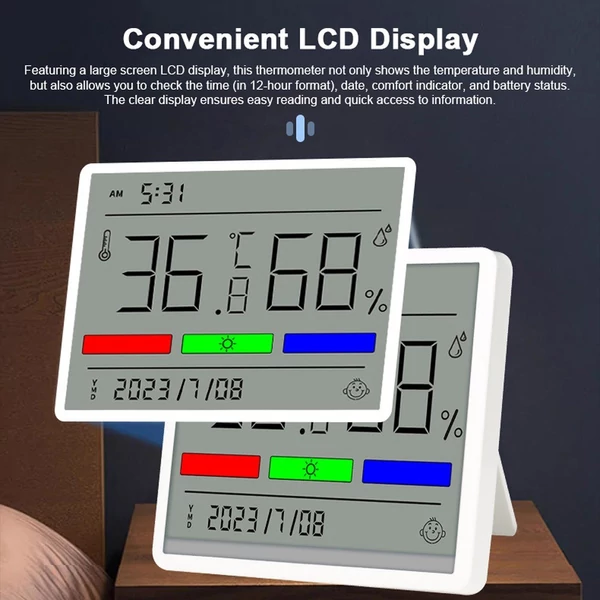 Digitális beltéri hőmérő nedvességmérő otthoni pontos LCD hőmérséklet páratartalom mérő
