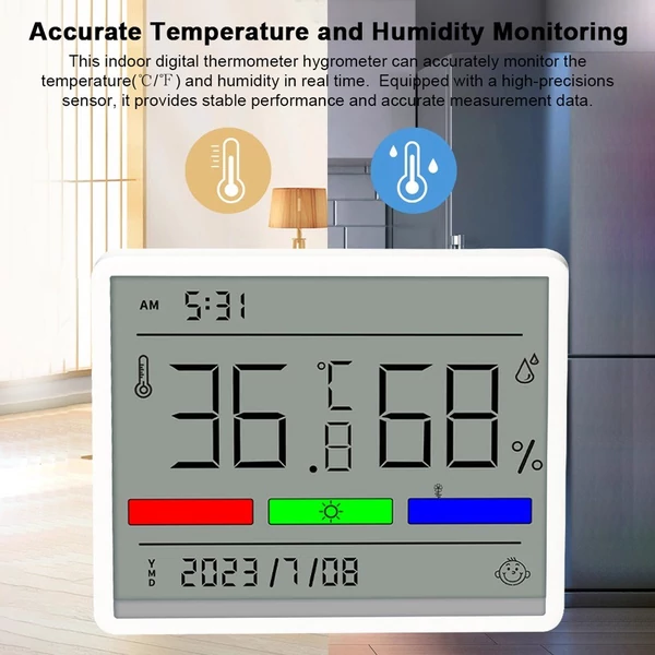Digitális beltéri hőmérő nedvességmérő otthoni pontos LCD hőmérséklet páratartalom mérő