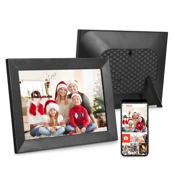 10,1 hüvelykes WiFi intelligens digitális képkeret, beépített 16 GB memória - Fekete