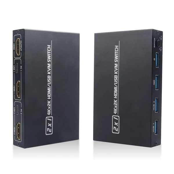 AIMOS AM-KVM 201CL 2 az 1-ben HDMI/USB KVM kapcsoló